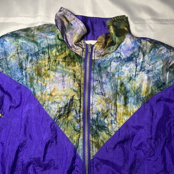 Vintage 80's 90's RE Sport Retro Womens Size PM Windbreaker Bomber Jacket - Picture 2 of 7